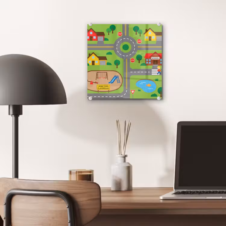 Glass Print - City - Roads - Cartoon — 7