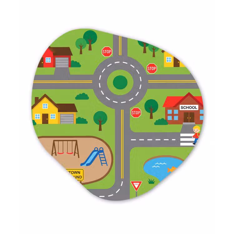 Organic painting - Aluminum -. City - Roads - Cartoon — 1