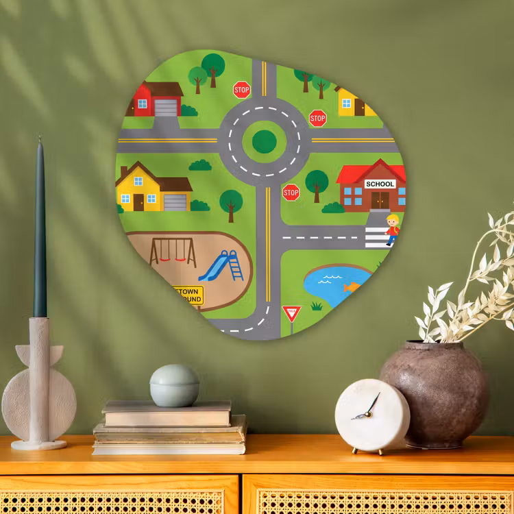 Organic painting - Aluminum -. City - Roads - Cartoon — 2