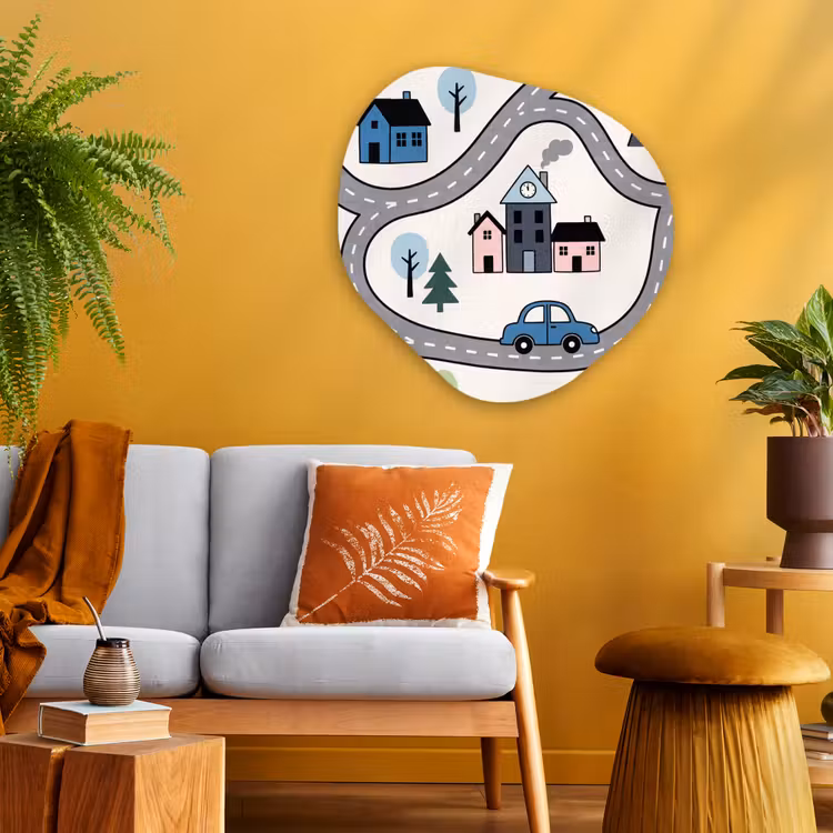 Organic painting - Aluminum -. Map - City - Kid-Friendly — 3