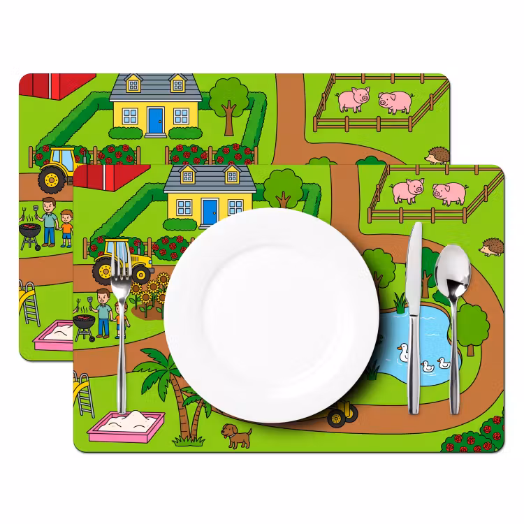Placemat - 6 pieces - Countryside - Animals - Cartoon — 2
