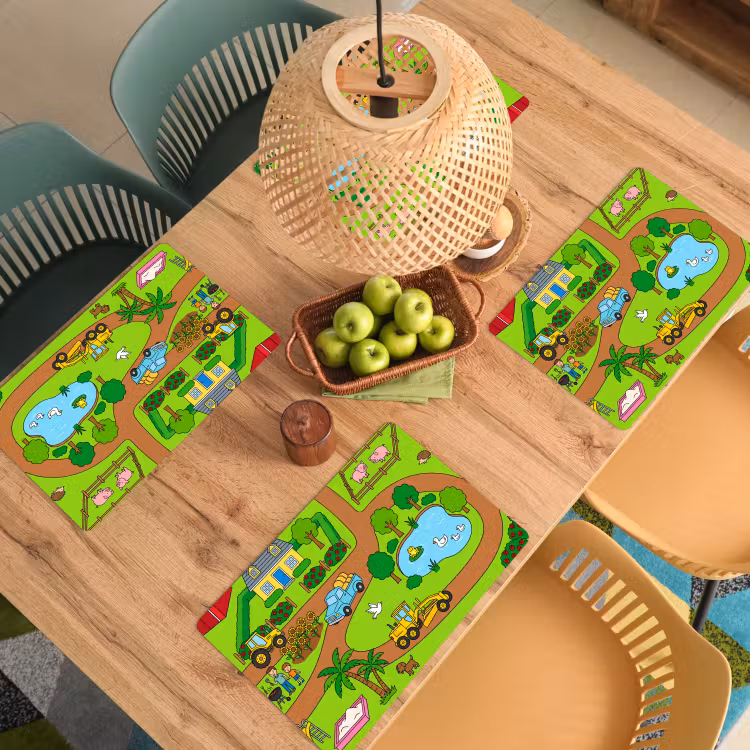 Placemat - 6 pieces - Countryside - Animals - Cartoon — 5
