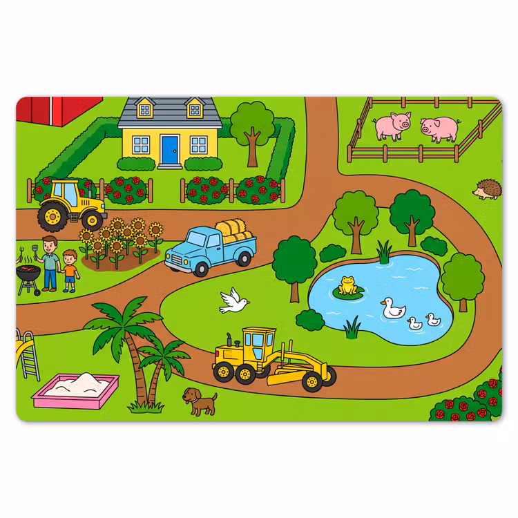 Placemat - 6 pieces - Countryside - Animals - Cartoon — 6