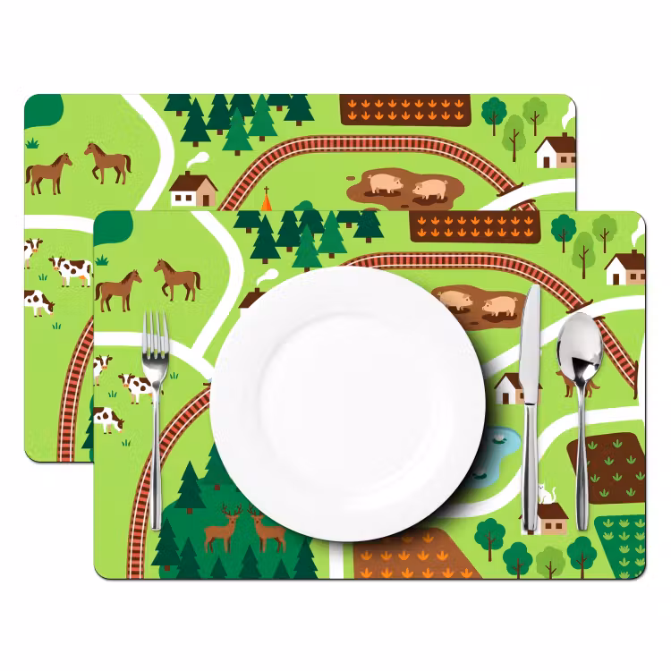 Placemat - 6 pieces - Countryside - Animals - Illustration — 2