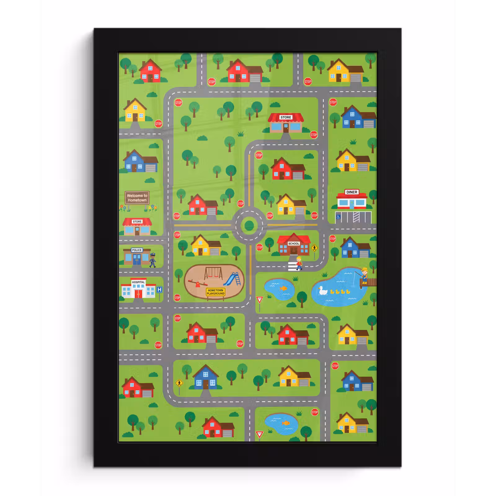 Framed Prints - City - Roads - Cartoon — 1