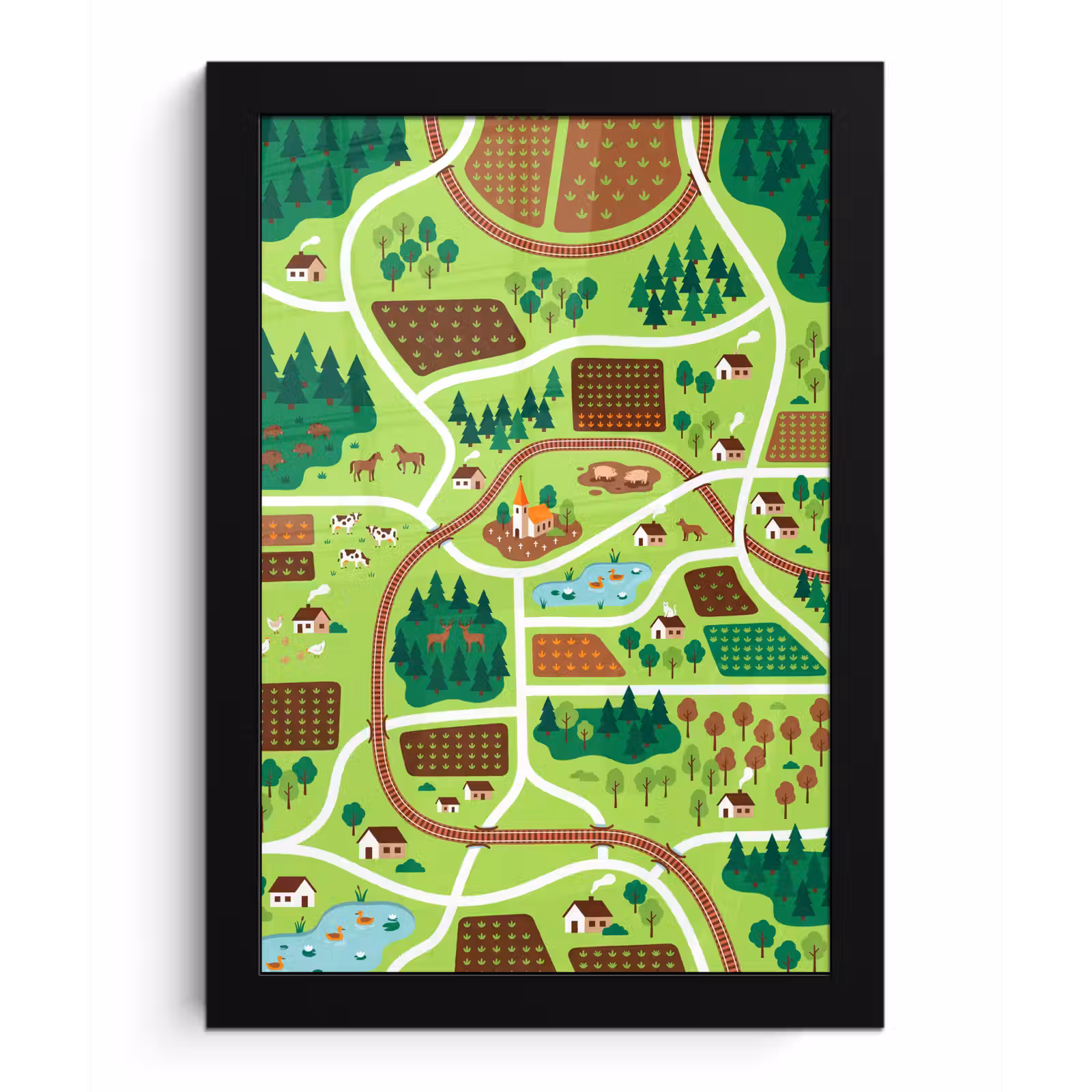 Framed Prints - Countryside - Animals - Illustration — 1