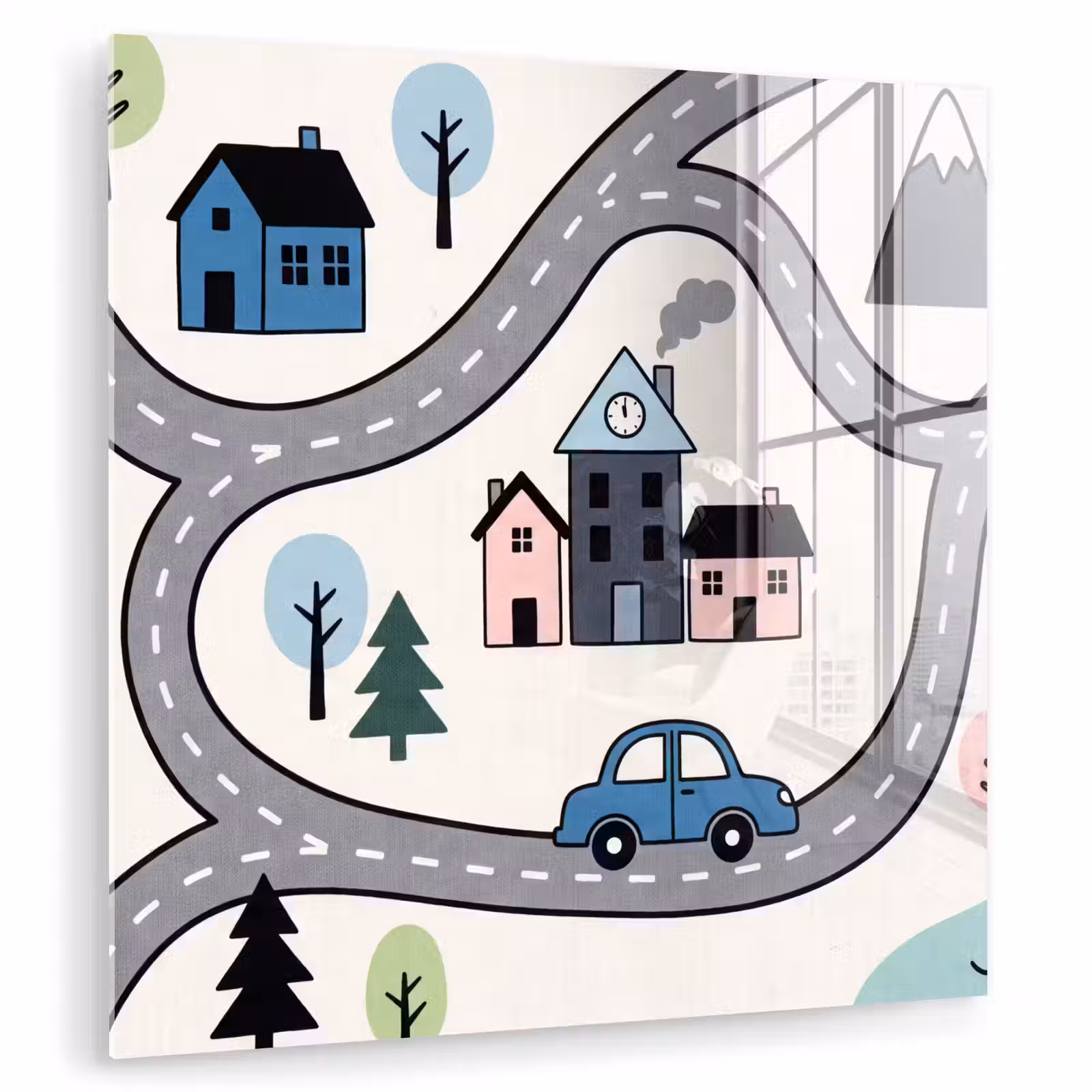 Glass Print - Map - City - Kid-Friendly — 1