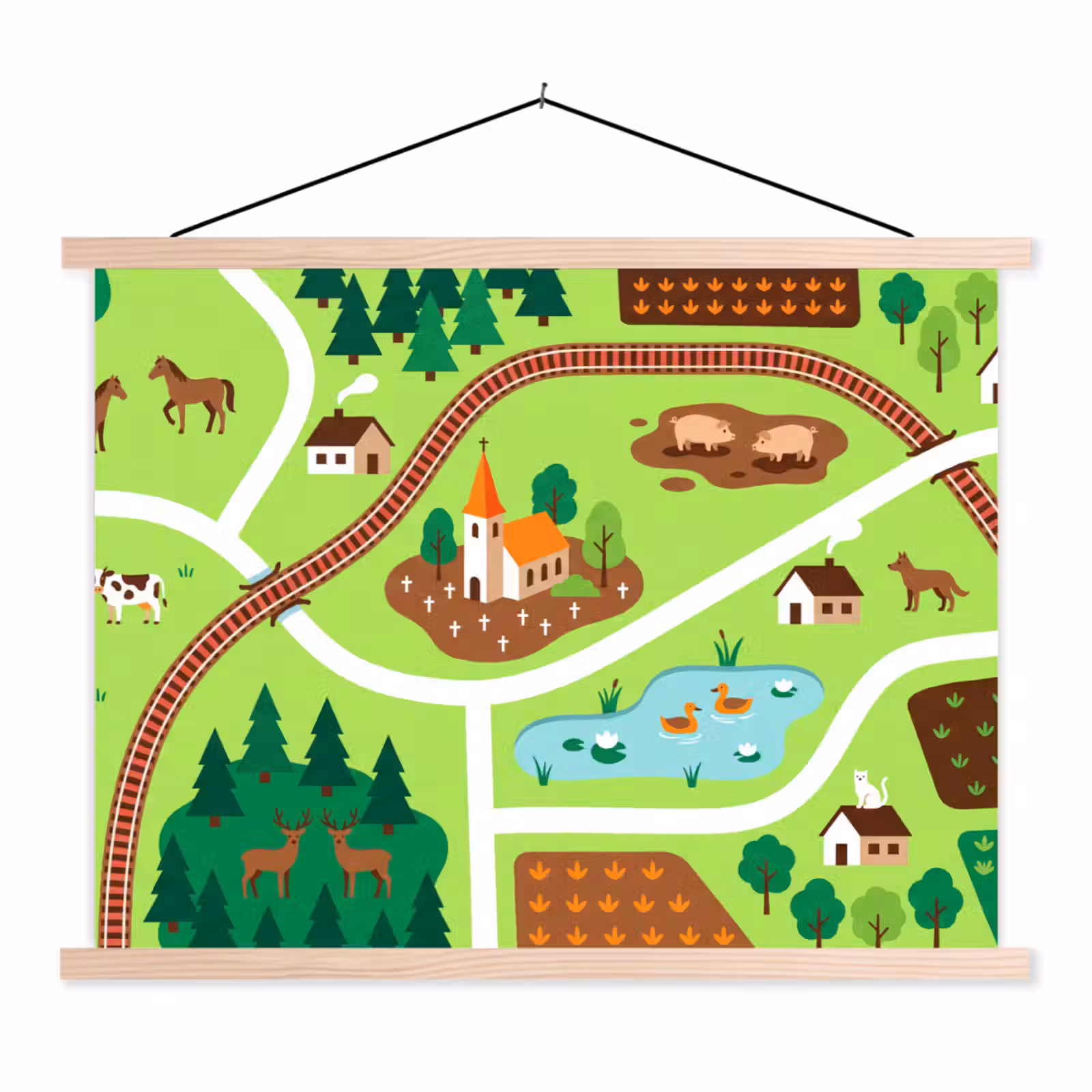 Hanging Poster - Countryside - Animals - Illustration — 1