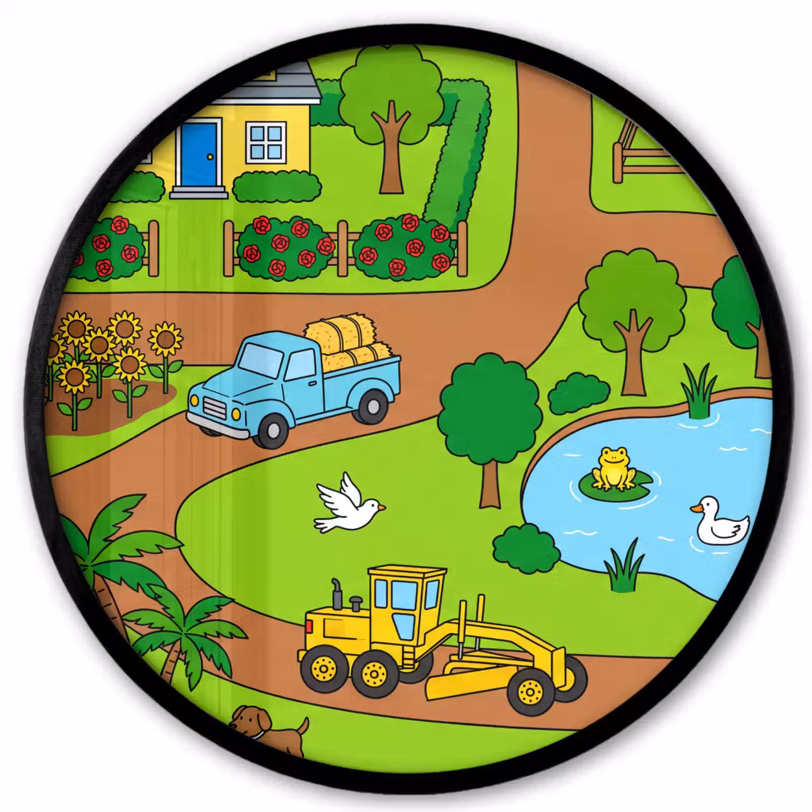 Photo Frame Round - Countryside - Animals - Cartoon — 1