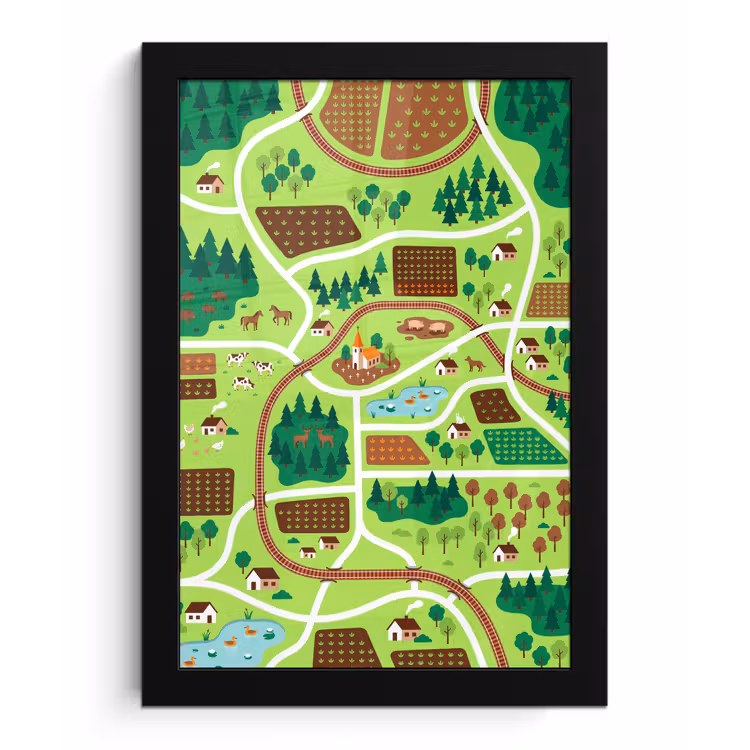 Framed Prints - Countryside - Animals - Illustration — 1