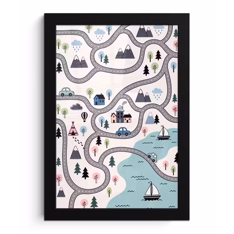 Framed Prints - Map - City - Kid-Friendly — 1