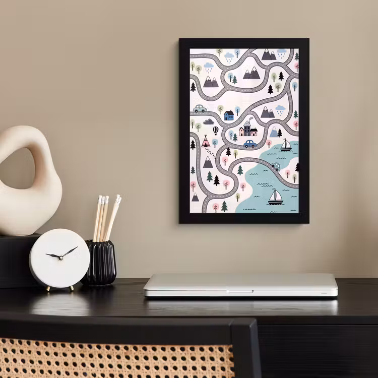 Framed Prints - Map - City - Kid-Friendly — 2