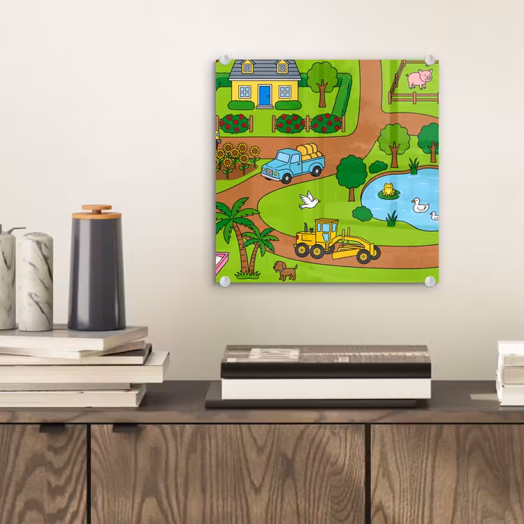 Glass Print - Countryside - Animals - Cartoon — 2