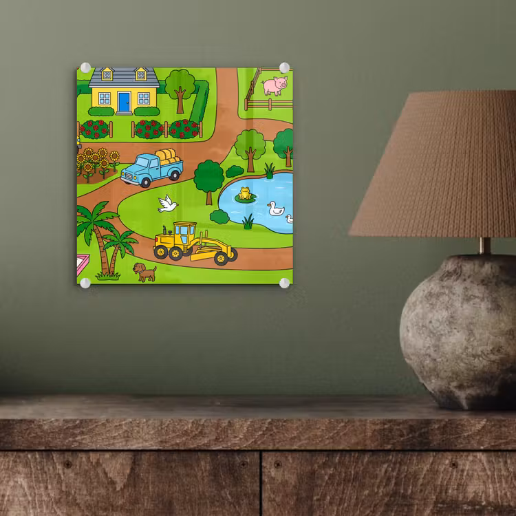 Glass Print - Countryside - Animals - Cartoon — 4