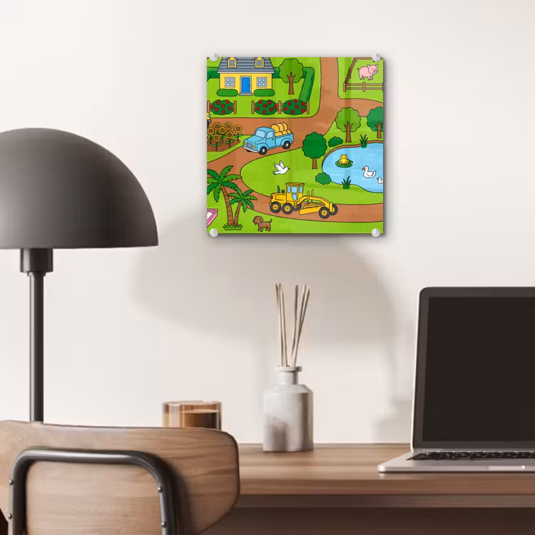 Glass Print - Countryside - Animals - Cartoon — 7