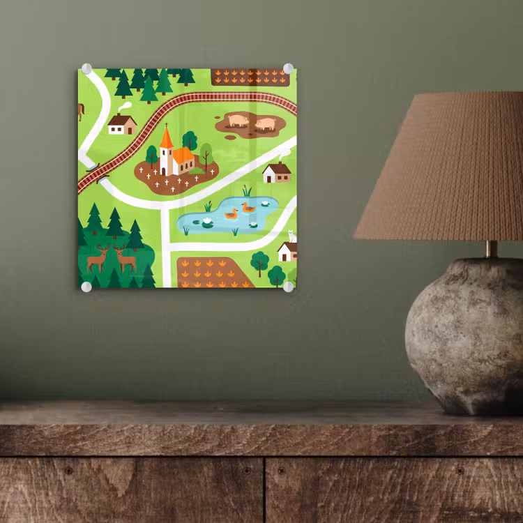 Glass Print - Countryside - Animals - Illustration — 4