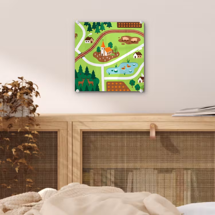 Glass Print - Countryside - Animals - Illustration — 5