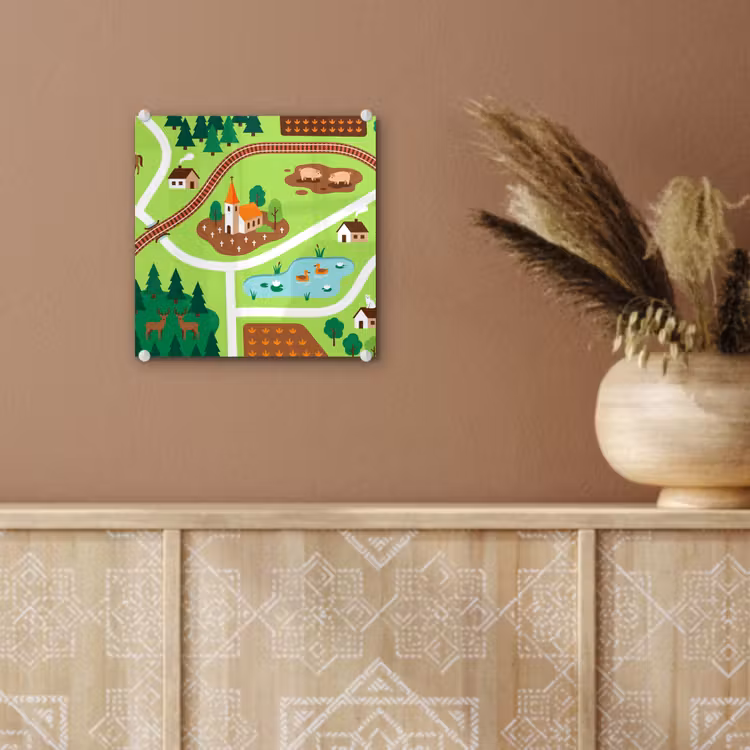 Glass Print - Countryside - Animals - Illustration — 6