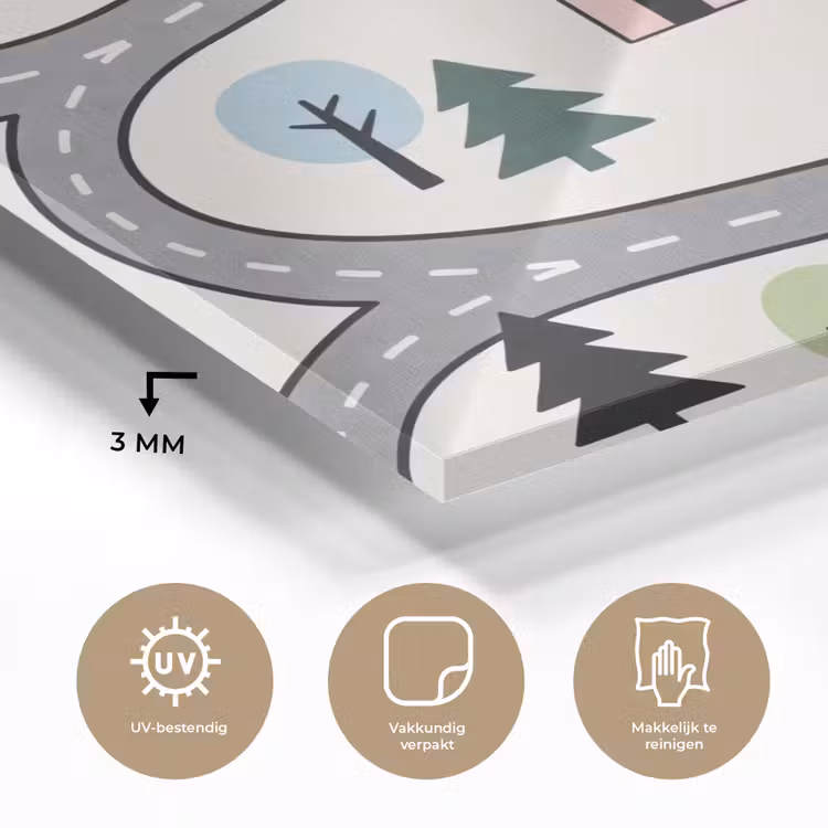 Glass Print - Map - City - Kid-Friendly — 3