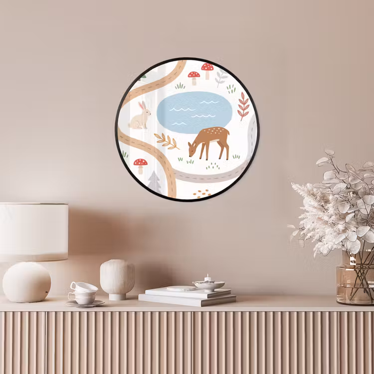Photo Frame Round - Animals - Forest - Illustration — 4