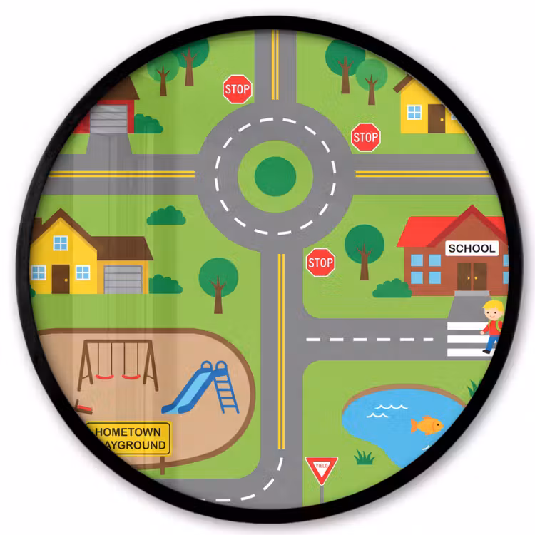 Photo Frame Round - City - Roads - Cartoon — 1