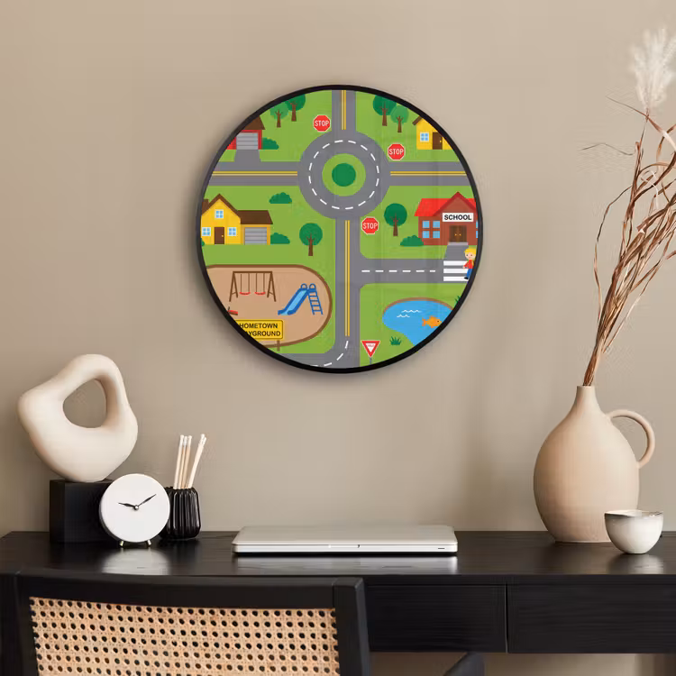 Photo Frame Round - City - Roads - Cartoon — 2