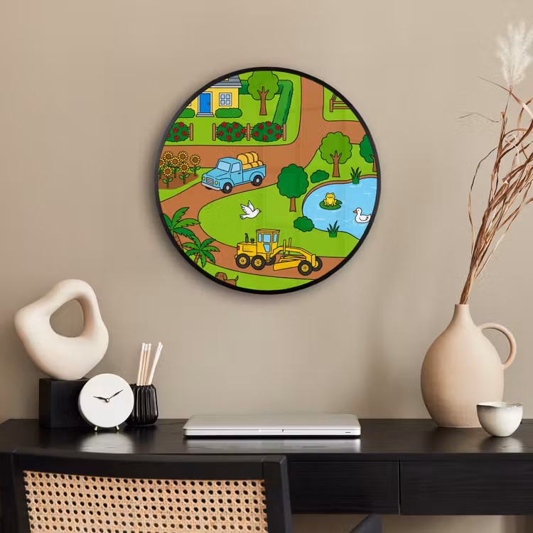 Photo Frame Round - Countryside - Animals - Cartoon — 2