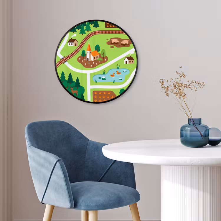 Photo Frame Round - Countryside - Animals - Illustration — 3