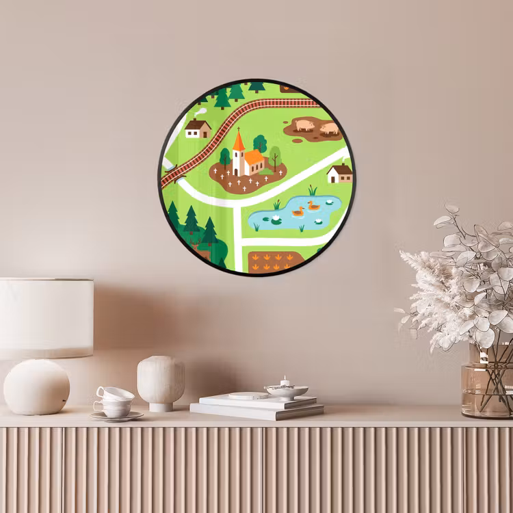 Photo Frame Round - Countryside - Animals - Illustration — 4