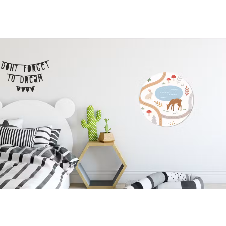 Wall circle - Aluminum - Animals - Forest - Illustration — 5