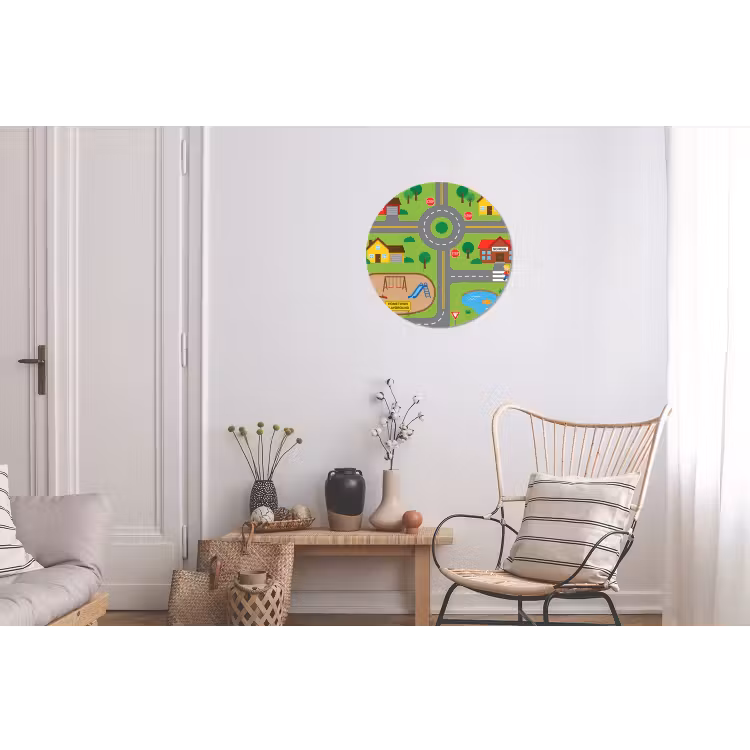 Wall circle - Aluminum - City - Roads - Cartoon — 2