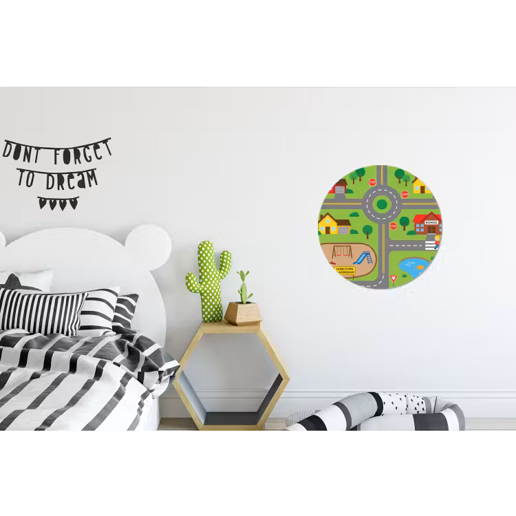 Wall circle - Aluminum - City - Roads - Cartoon — 5