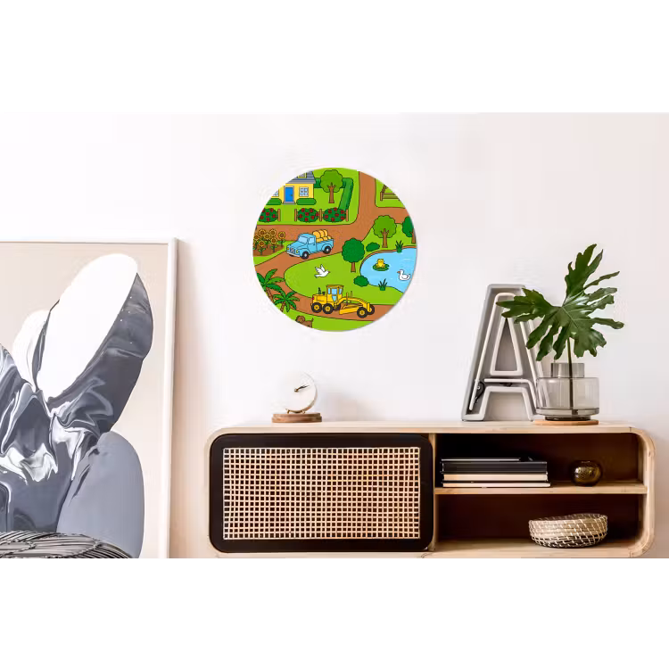 Wall circle - Aluminum - Countryside - Animals - Cartoon — 3