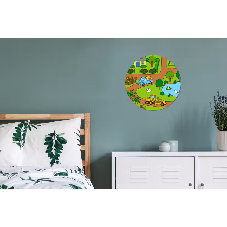 Wall circle - Aluminum - Countryside - Animals - Cartoon — 4