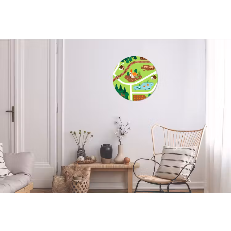 Wall circle - Aluminum - Countryside - Animals - Illustration — 2