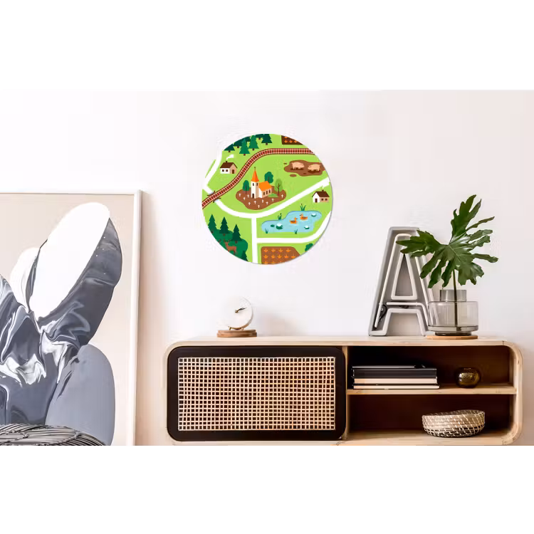 Wall circle - Aluminum - Countryside - Animals - Illustration — 3
