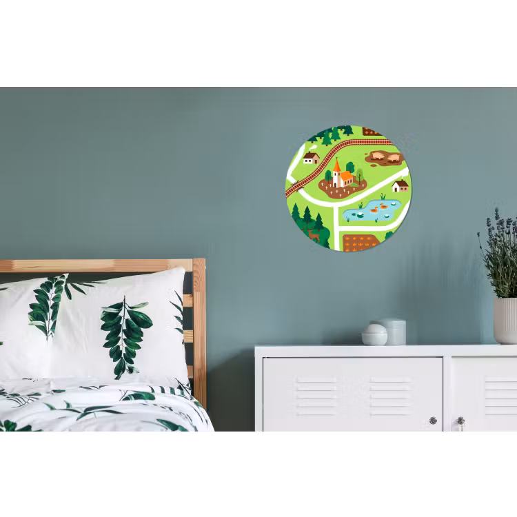Wall circle - Aluminum - Countryside - Animals - Illustration — 4