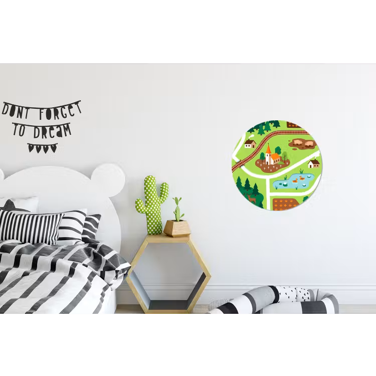 Wall circle - Aluminum - Countryside - Animals - Illustration — 5