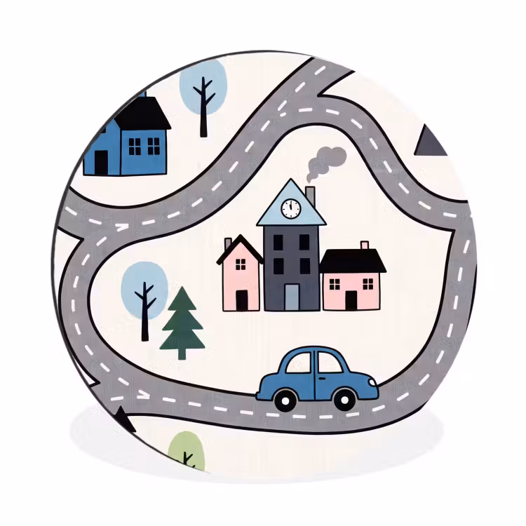 Wall circle - Aluminum - Map - City - Kid-Friendly — 1