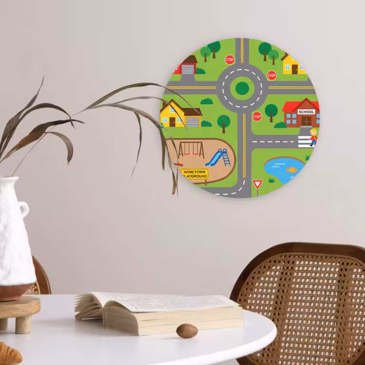 Wall circle - Glass - City - Roads - Cartoon — 4