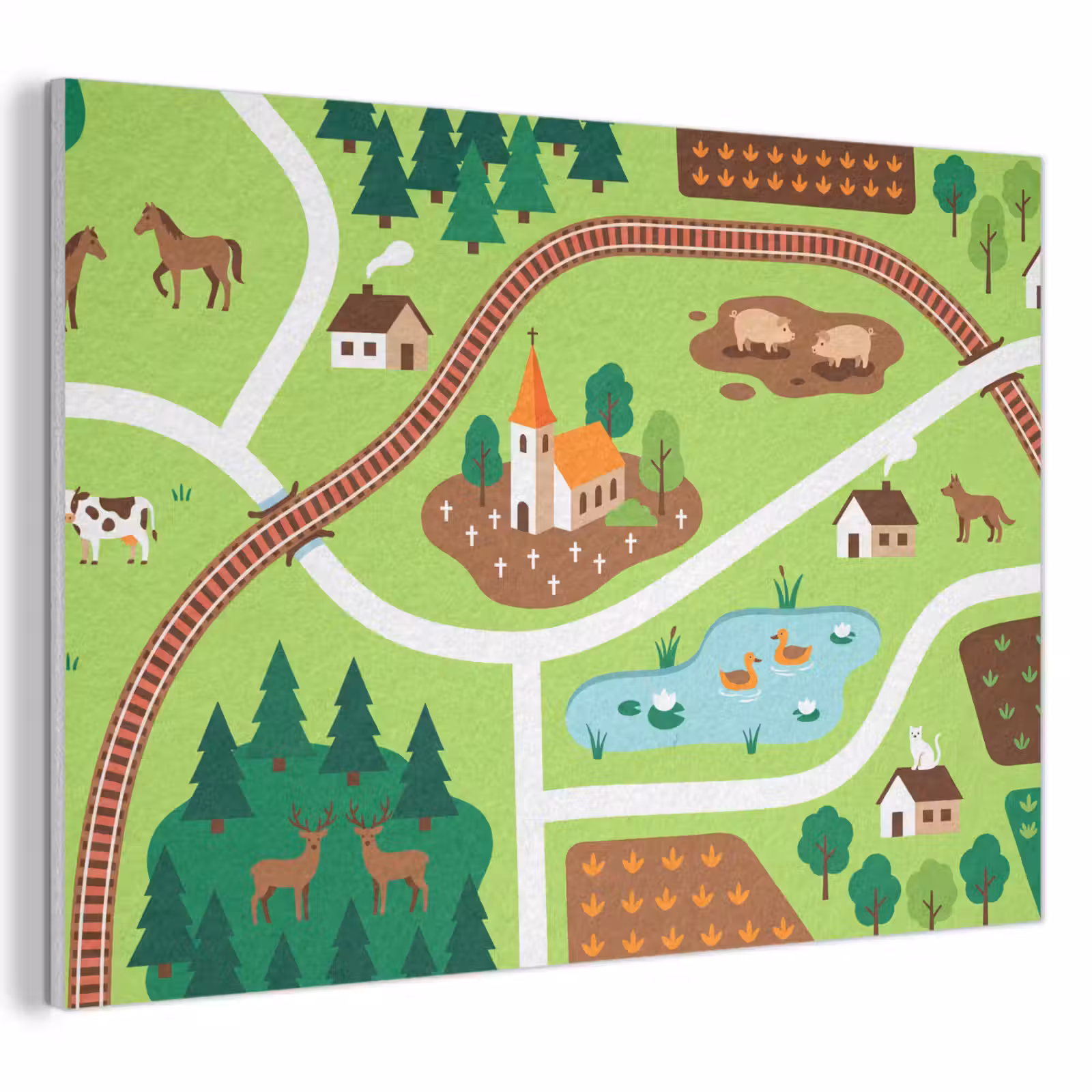 Acoustic Panel - Countryside - Animals - Illustration — 1