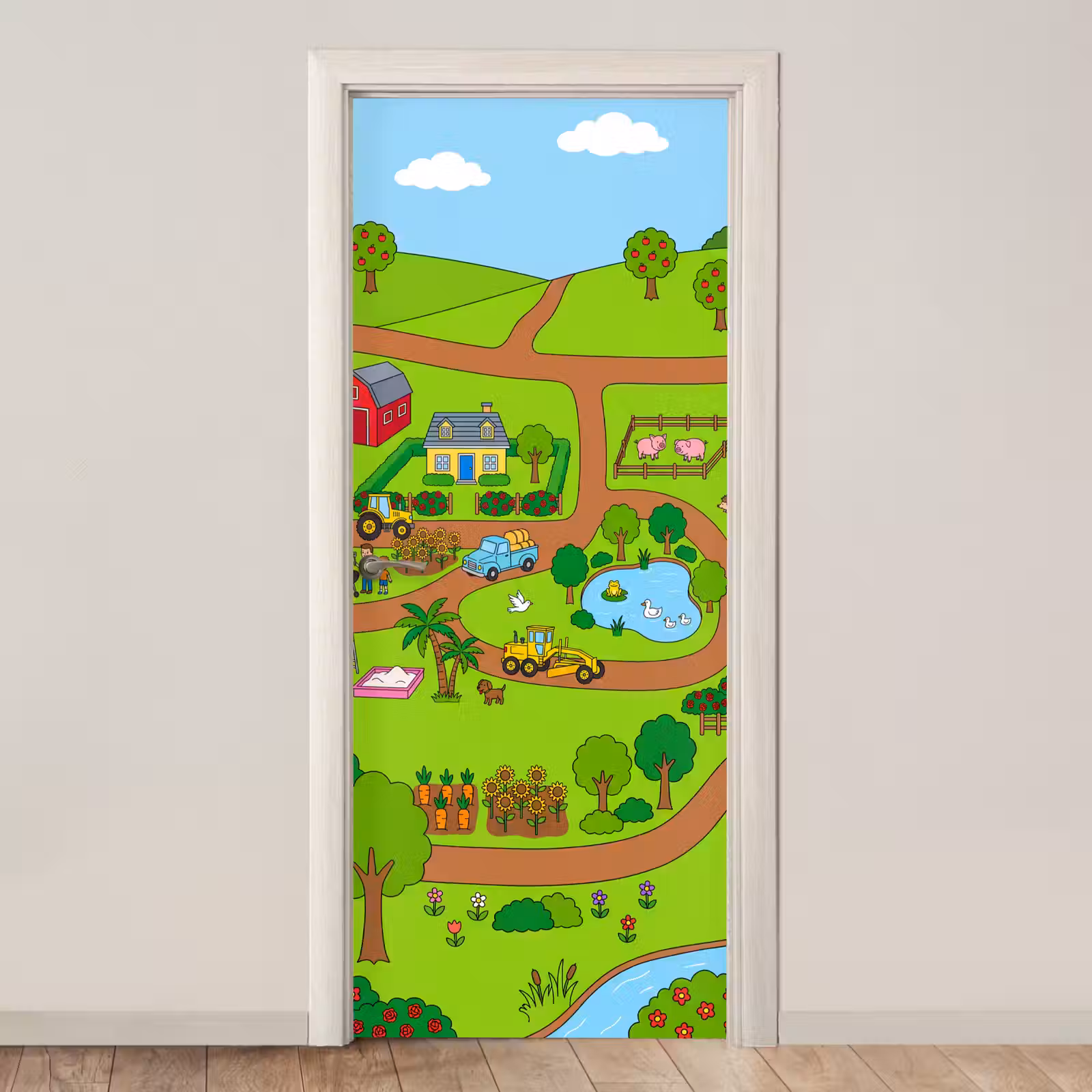 Door sticker - Countryside - Animals - Cartoon — 1