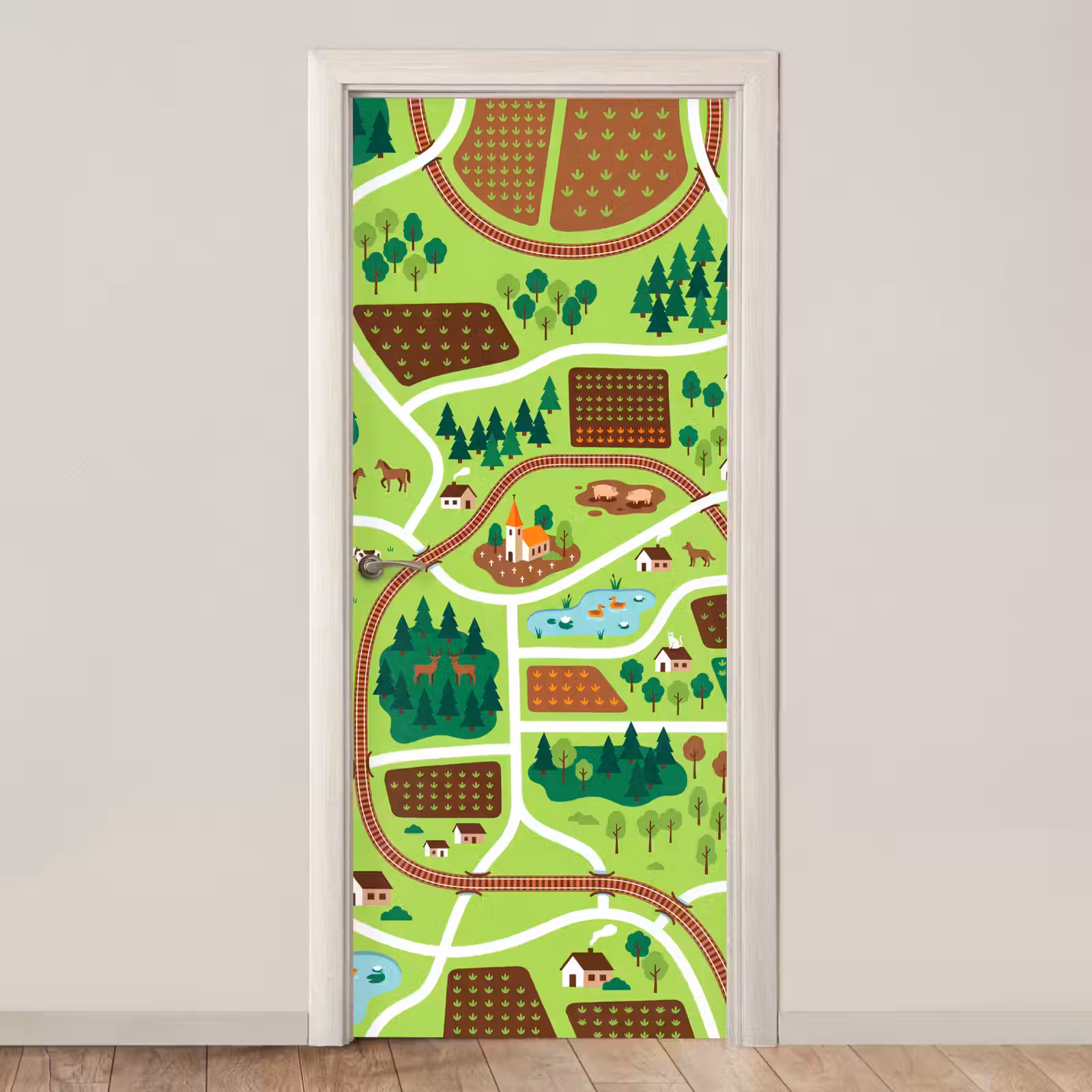 Door sticker - Countryside - Animals - Illustration — 1