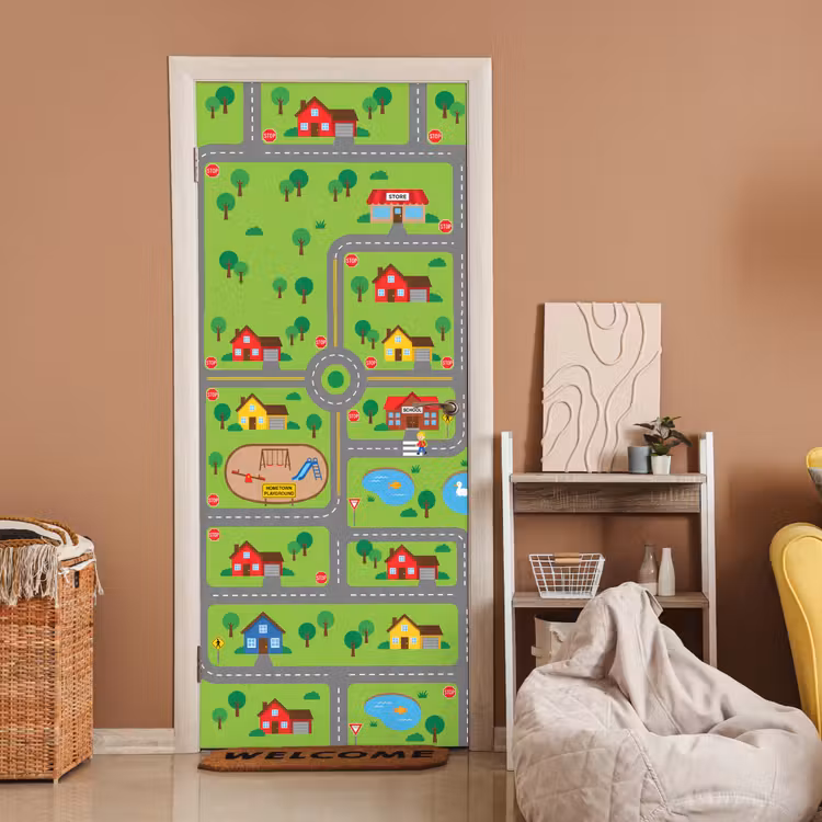 Door sticker - City - Roads - Cartoon — 2