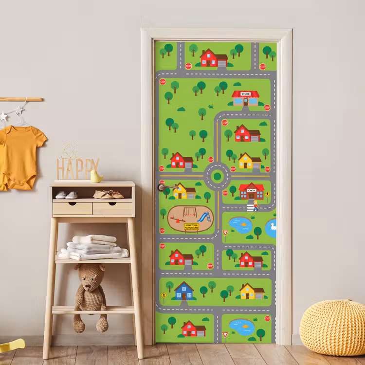 Door sticker - City - Roads - Cartoon — 5