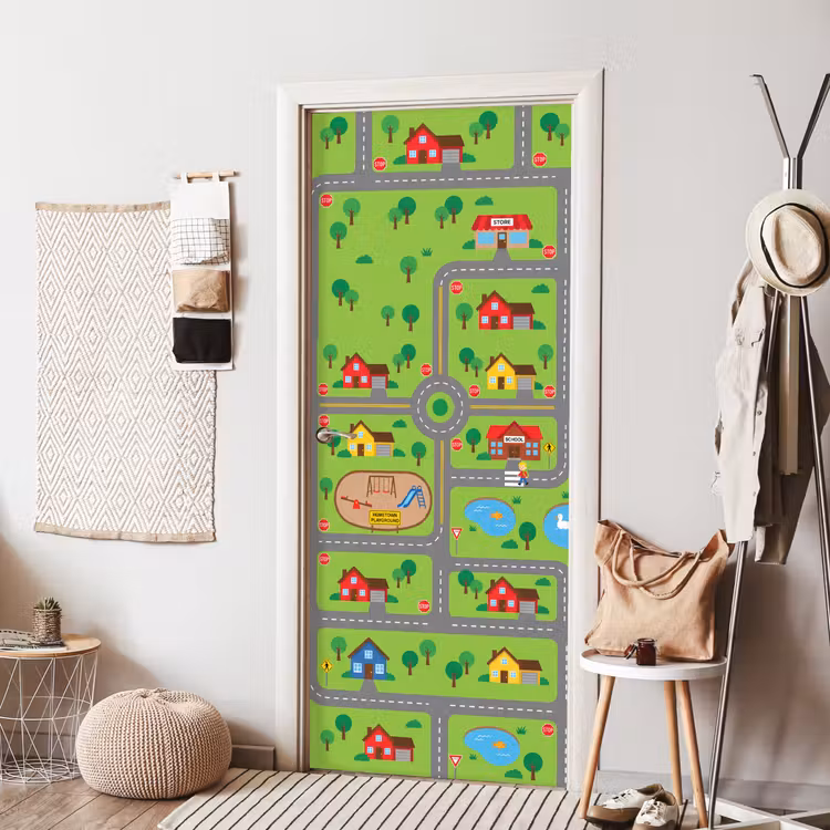 Door sticker - City - Roads - Cartoon — 7