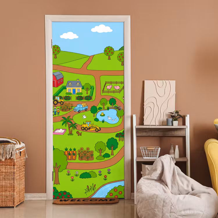 Door sticker - Countryside - Animals - Cartoon — 2