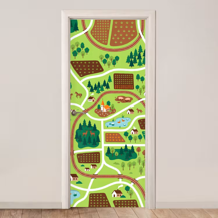 Door sticker - Countryside - Animals - Illustration — 1