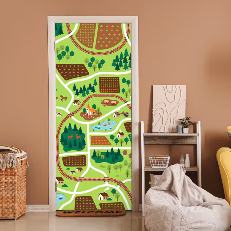 Door sticker - Countryside - Animals - Illustration — 2