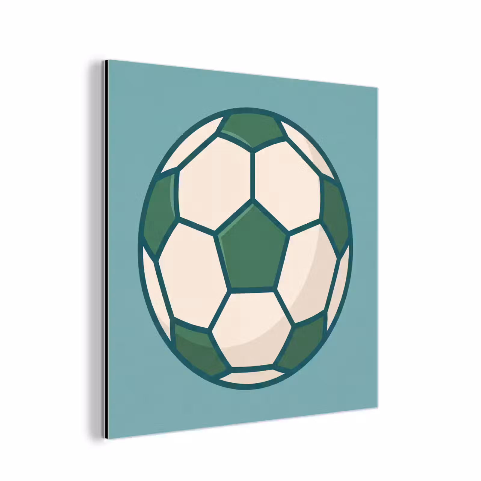 aluminium wall art - Soccer - Geometric - Sports - Illustration - Blue-green — 1